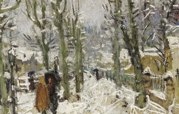 Picture, Snowy Landscape, Pierre Eugène Montesin, Pierre-Eugene Montezin