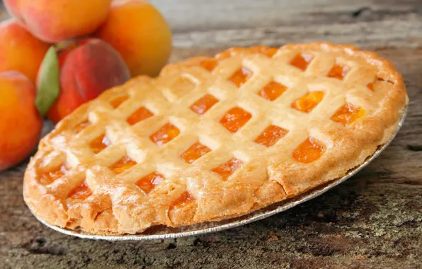 Pie, peaches, cakes