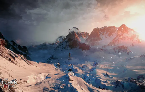 Picture winter, snow, mountains, art, The Witcher, CD Projekt RED, The Witcher 3: Wild Hunt