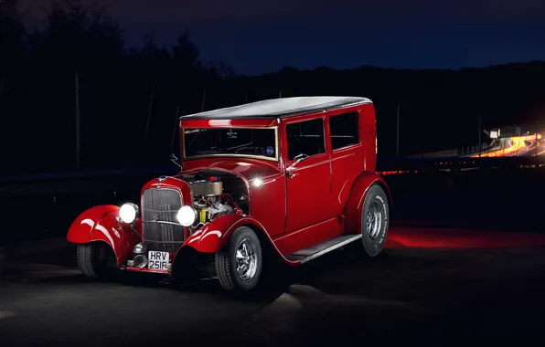 Picture car, Hot Rod, Red Ford