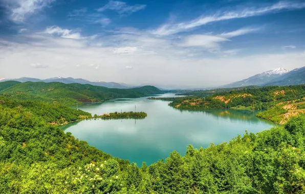 Forest, mountains, panorama, Macedonia, Macedonia, Debarsko lake, Debarsko Lake