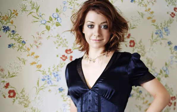 Picture flowers, Wallpaper, actress, Alison Hannigan, Alyson Hannigan, flowers, actress