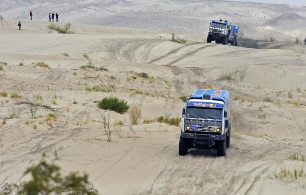 Sand, Blue, Sport, Machine, Race, KAMAZ, Rally, KAMAZ