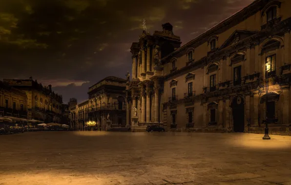 Night, home, area, Italy, Sicily, Siracusa