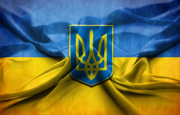 Flag, coat of arms, Ukraine, Ukraine, Ukraine