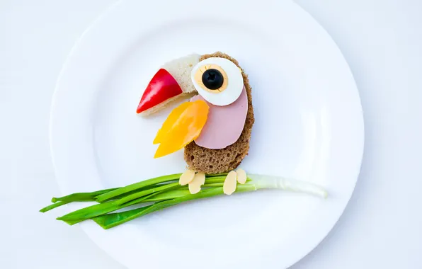 Picture creative, egg, food, Breakfast, cheese, plate, bread, pepper