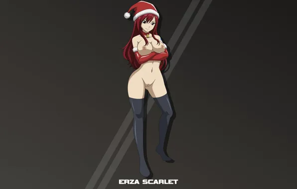 Girl, sexy, thighhighs, erect nipples, red hair, long hair, legs, pussy