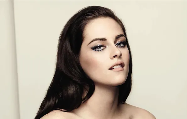 Look, girl, face, background, makeup, actress, Kristen Stewart