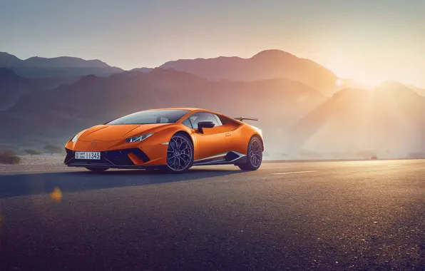 Wallpaper Lamborghini, Orange, Sun, Supercar, Huracan, Perfomante for ...