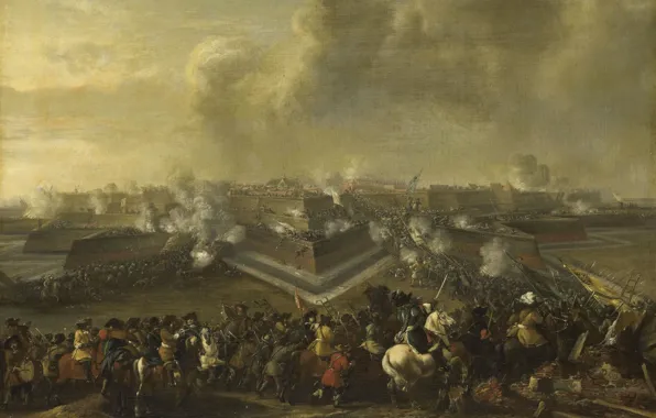 Oil, picture, canvas, battle, The Storming Of Coevorden, Peter Bowerman