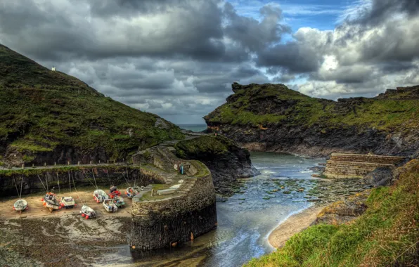 Picture nature, photo, coast, England, boats