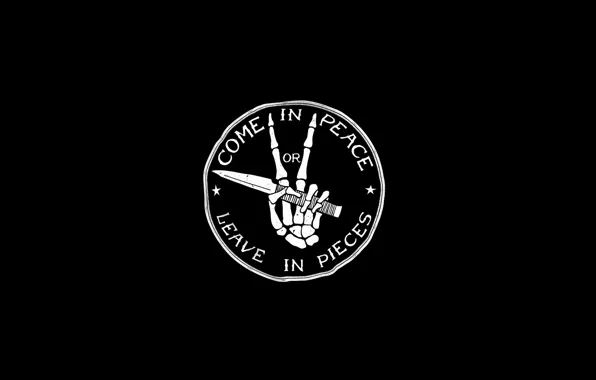 Text, the inscription, hand, minimalism, knife, skeleton, minimalism, text