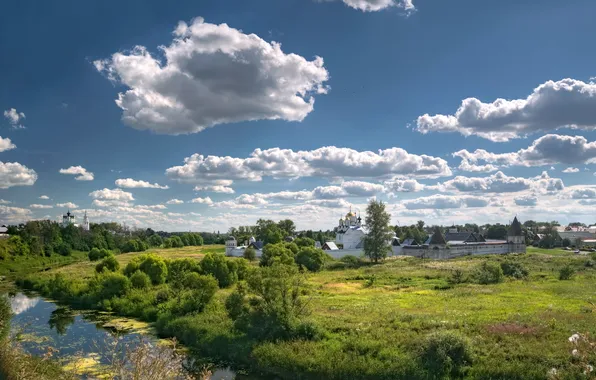 Summer, river, Pokrovsky monastery