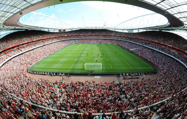 Field, the sky, Arsenal, tribune, fans, stadium, Emirates, Arsenal