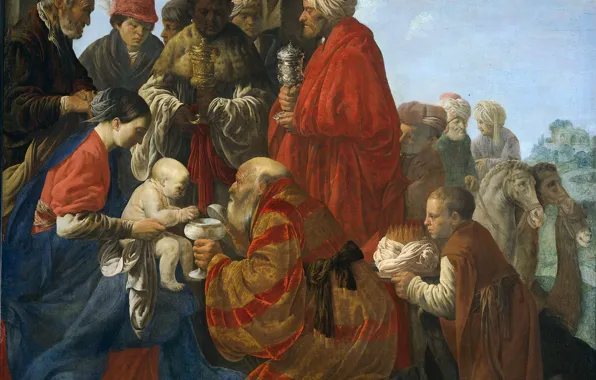 Picture, mythology, The Adoration Of The Magi, Hendrik Terbruggen