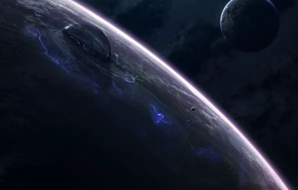 The sky, Stars, Planet, Space, Planet, Zipper, Sky, Planets