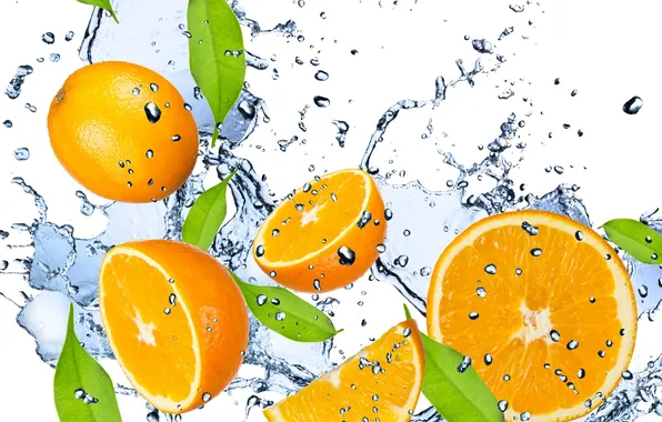 Water, drops, squirt, freshness, yellow, lemon, fruit, citrus