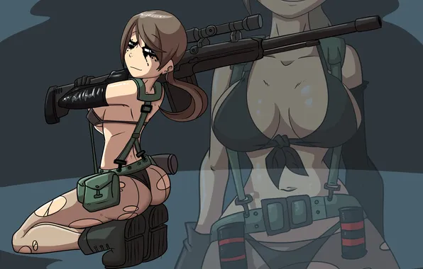 Ass, chest, girl, sniper, sniper rifle, Metal Gear Solid V: The Phantom Pain, Quiet