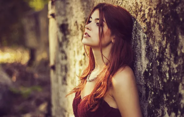Girl, wall, model, is, beautiful
