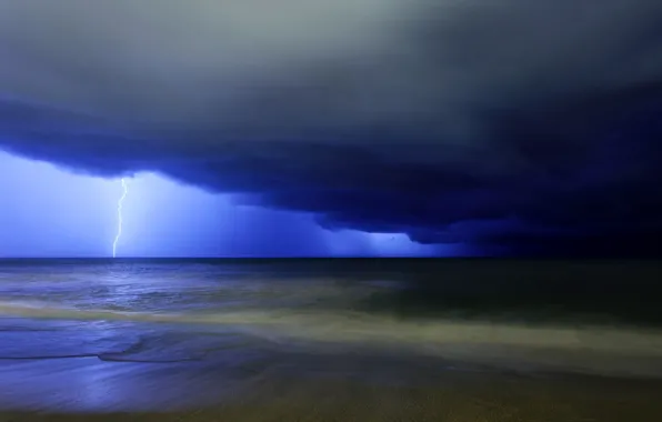The storm, clouds, lightning