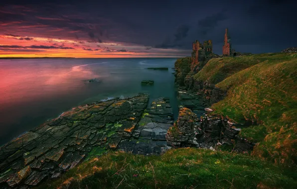 Picture sea, the sky, water, sunset, UK, Krzysztof Browko
