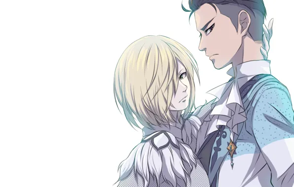 Picture anime, art, skaters, guy, Yuri, Yuri On Ice, Otabek