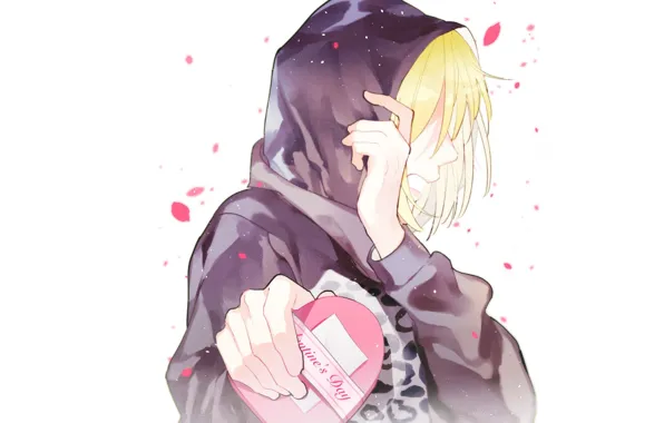 Anime, art, guy, heart, Valentine's day, Yuri on Ice, Yuri Plisetsky