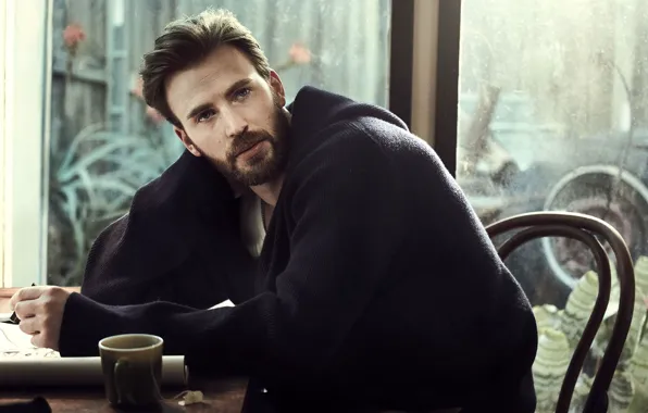Look, window, male, Chris Evans, For Esquire