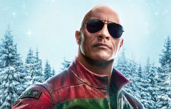 Pose, glasses, Dwayne Johnson, Dwayne Johnson, background forest, Red One, The mission: Red, Callum Drift