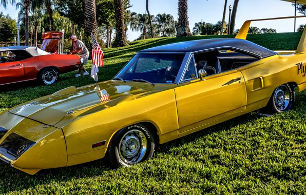 Yellow, Plymouth, Plymouth Superbird, 1970 Plymouth Road Runner Superbird