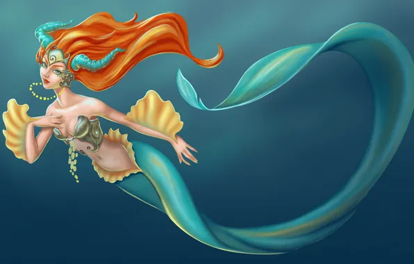 Girl, the ocean, mermaid, mermaid