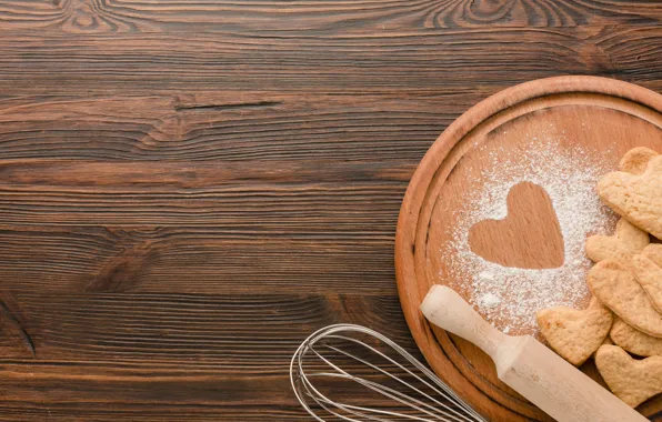 Holiday, heart, Board, heart, cookies, silhouette, hearts, heart