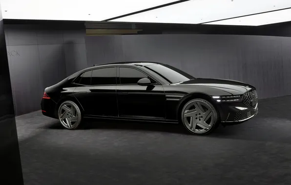 Picture black, sedan, Black, Genesis, Genesis G90, 2024