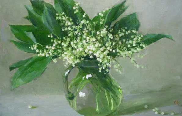 Picture water, bouquet, picture, vase, Lily of the valley