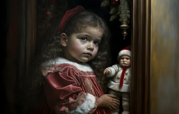 Sadness, look, face, the dark background, rendering, sadness, toy, graphics