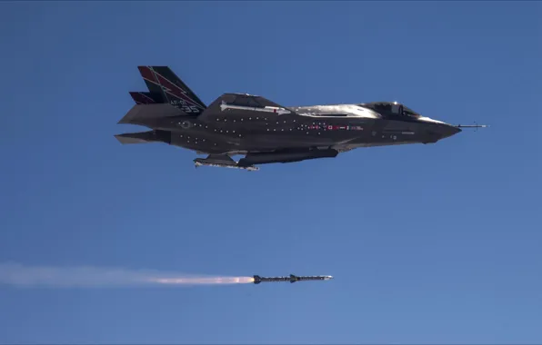 Picture fire, sky, air, weapons, F-35