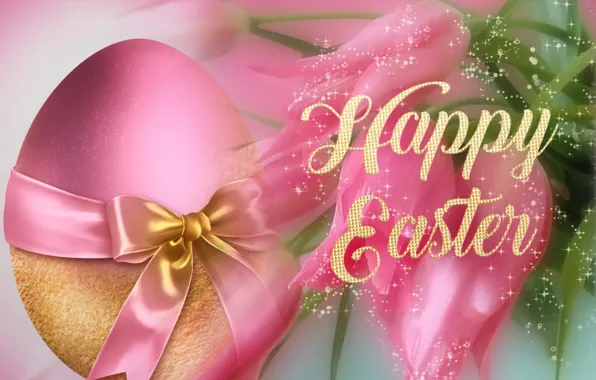Flowers, lights, holiday, the inscription, egg, bouquet, blur, spring