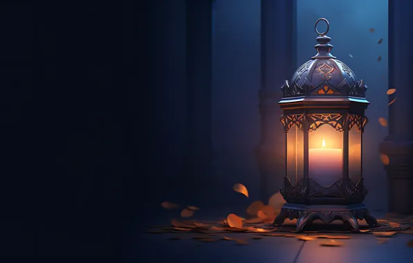 Light, night, the dark background, pattern, candle, Christmas, flashlight, lantern