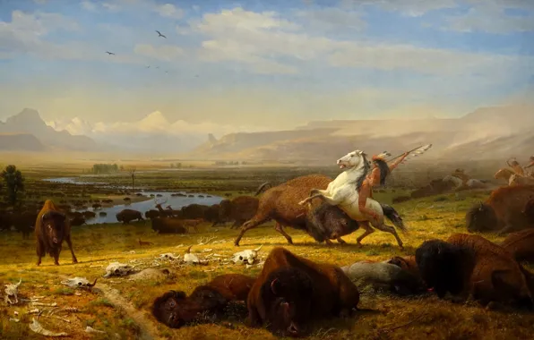 Picture, 1888, Albert Bierstadt, The Last of the Buffalo
