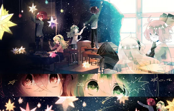 Picture eyes, stars, school