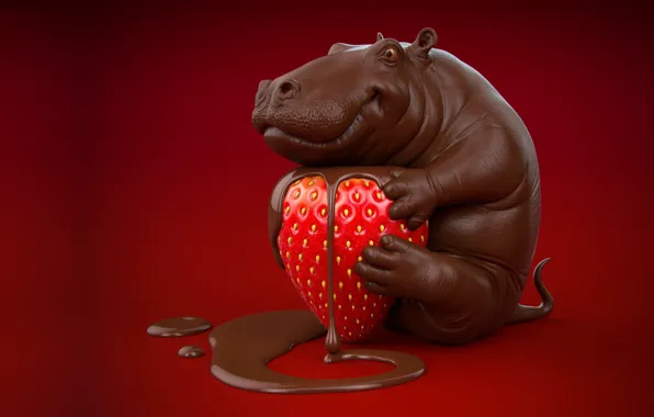 Rendering, mood, the sweetness, food, chocolate, strawberry, yummy, Victoria