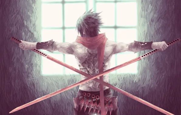 Picture sword, katana, guy, Kunai, laser tattoo