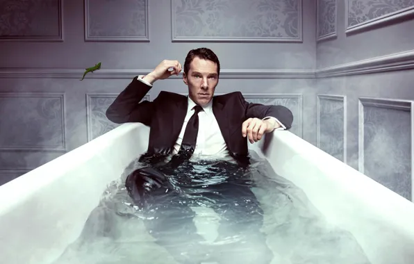 Picture wall, lizard, costume, tie, bath, the series, shirt, jacket