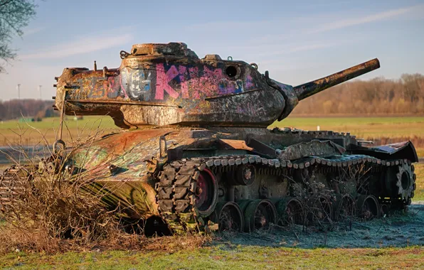 Picture rust, tank, M47, Patton II