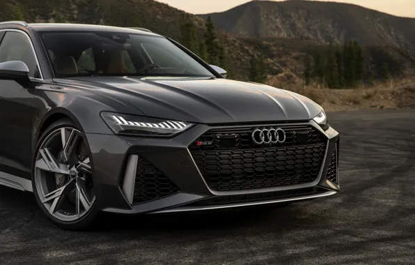 Picture Audi, the front part, universal, RS 6, 2020, 2019, dark gray, V8 Twin-Turbo