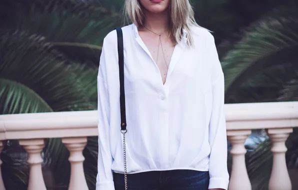 Girl, blonde, blouse