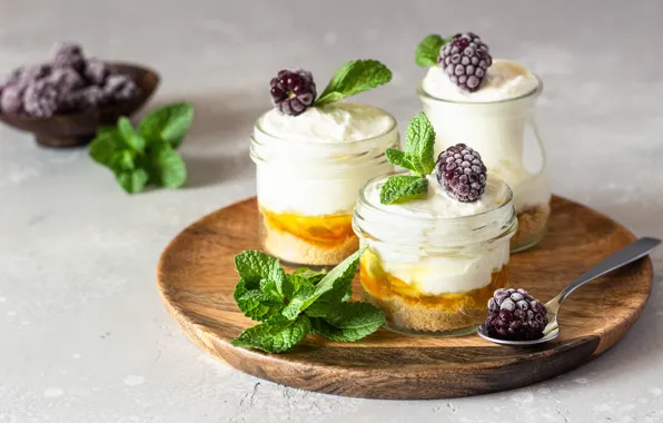 Picture orange, jars, cream, dessert