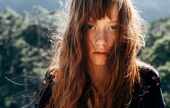 Portrait, freckles, redhead, Aleks Five