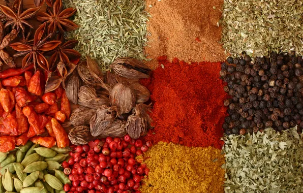 Picture texture, squares, colorful, spices
