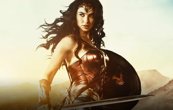 Picture cinema, Wonder Woman, armor, movie, brunette, film, warrior, DC Comics